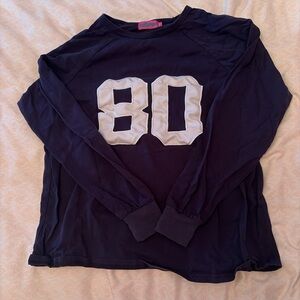 Long sleeve navy blue edikted top